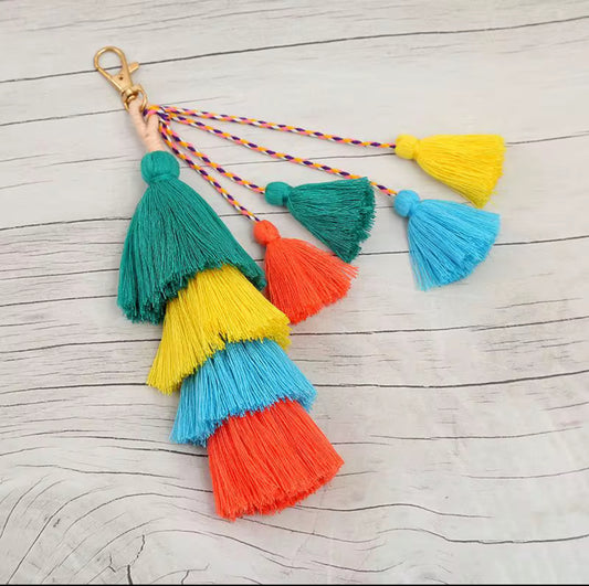 Luxe Fringe Puff - Forest Green